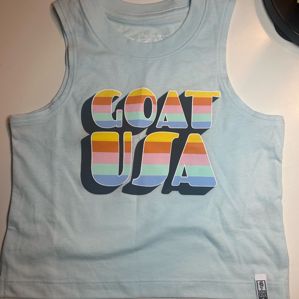 GOAT USA Kids Tank Top - Light Blue  size 7/8 brand new never worn no tag